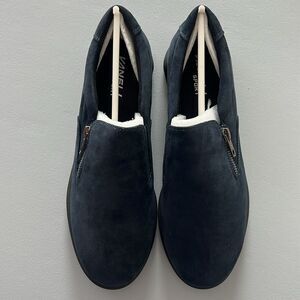 New Vaneli Suede Slip-on Shoes Lenore Navy Size 9.5 Wide